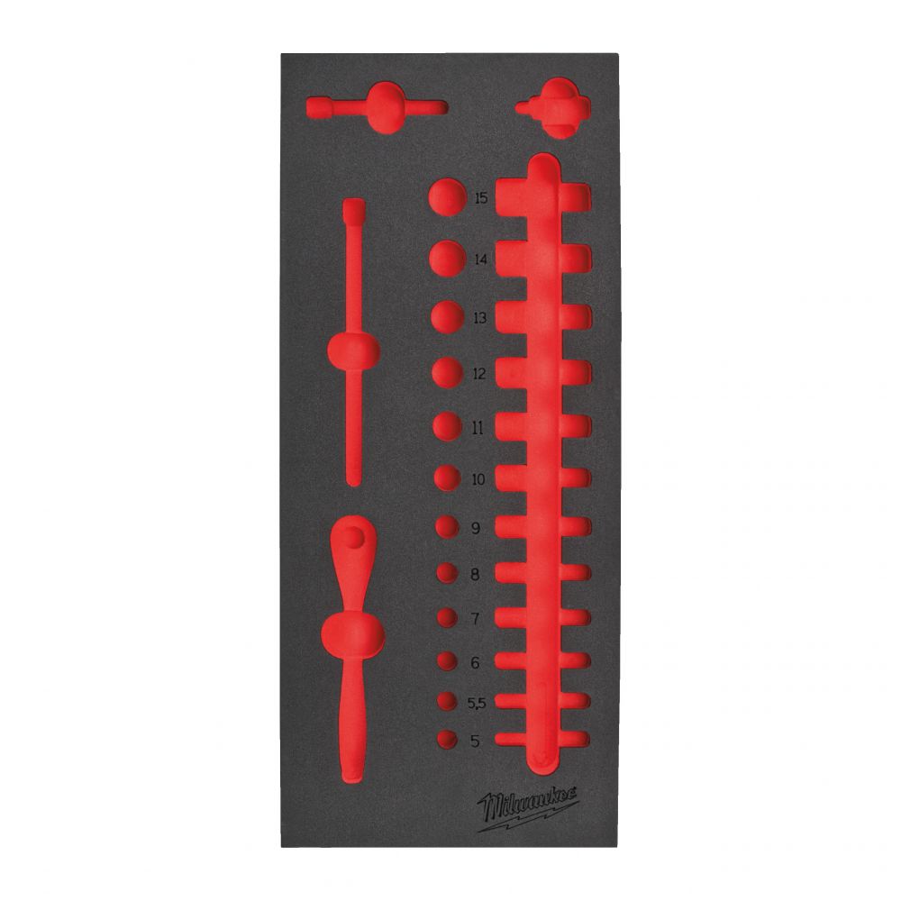 Ersatz-Einlage 1/3 für 1/4 Ratsche und Steckschlüsseleinsätze, für Werkstattwagen 78 cm